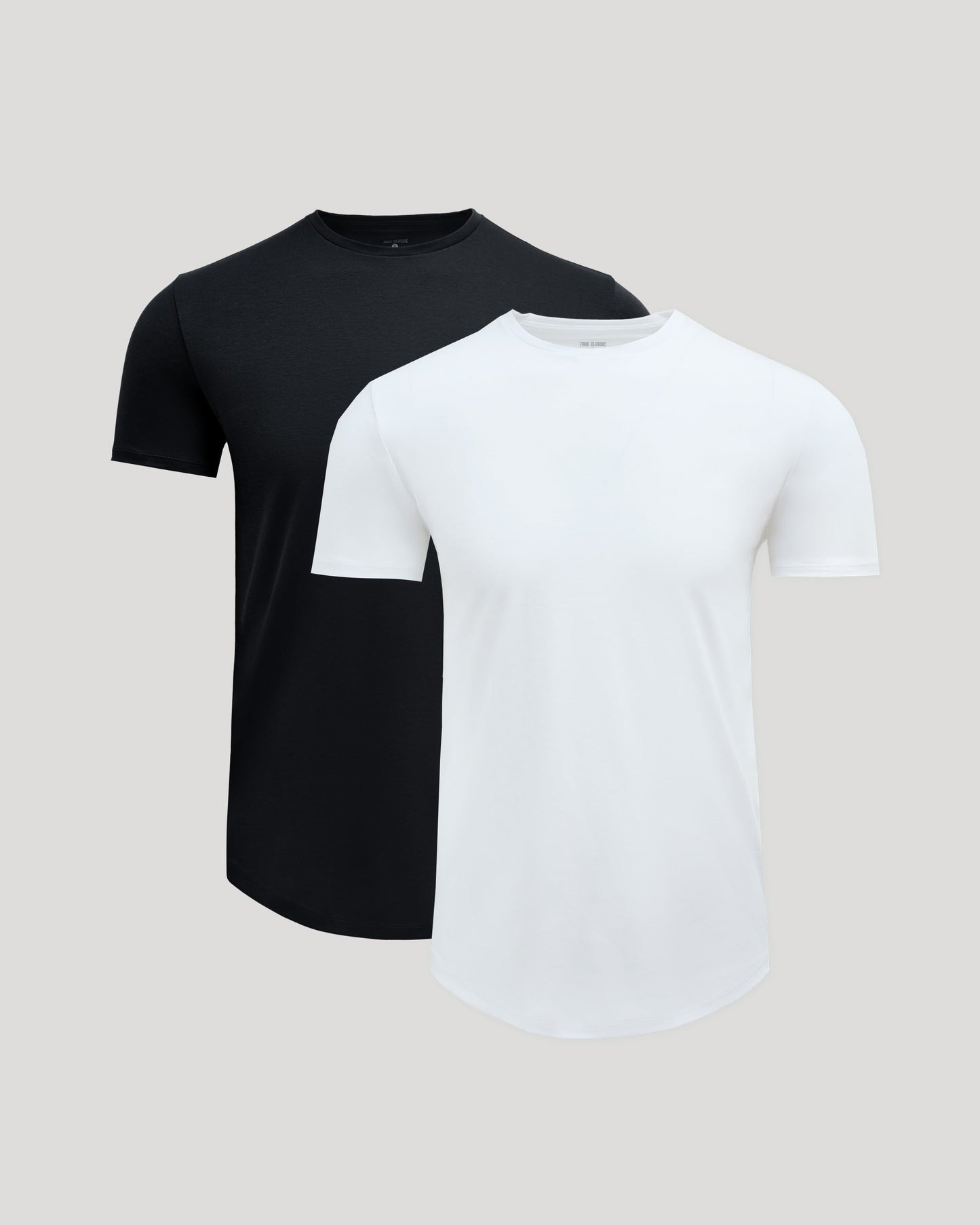 Black & White Pima Crew Curved Hem 2-Pack