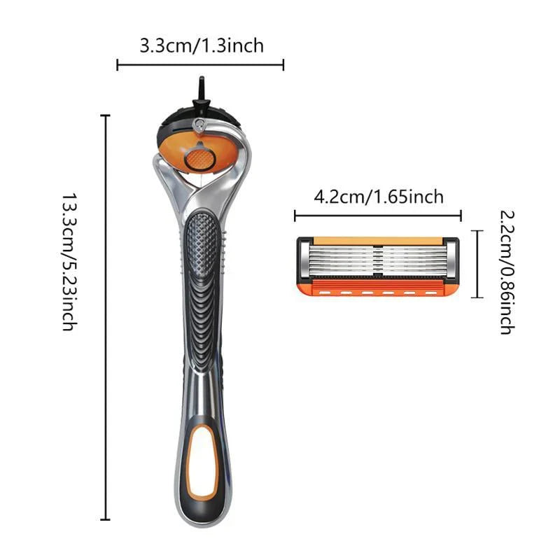 48-Piece Men's Razor Blade Replacement Set with Free Handle - Ultra Sharp Stainless Steel Blades for Smooth Shaving