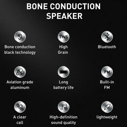 Bone Conduction Bluetooth Speaker – 2025 Portable Wireless 3D Stereo Sound with FM Radio