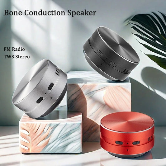 Bone Conduction Bluetooth Speaker – 2025 Portable Wireless 3D Stereo Sound with FM Radio